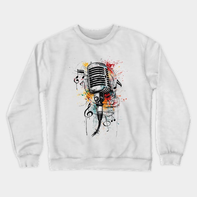 Retro microphone Crewneck Sweatshirt by ArtVault23